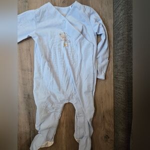 Mayoral Soft Blue Baby Footie with Bear Design